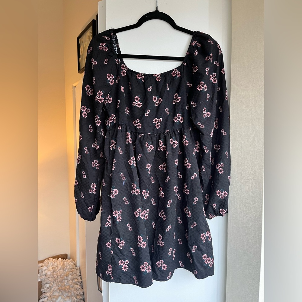Black and flowery dress size medium